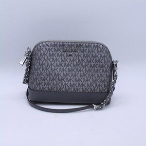 Michael Kors Jet Set Charm Large Dome Crossbody - Dark Silver